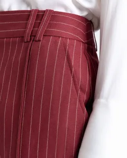 CUE Linen blend pinstripe suit - Maroon (12) for rent on The Volte - image 4