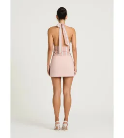 Benni Tiano Mini Dress in Pink Stripe Size AU10 for rent on The Volte - image 4