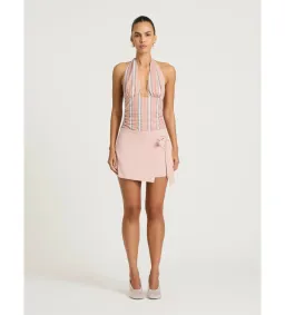Benni Tiano Mini Dress in Pink Stripe Size AU10 for rent on The Volte - image 3