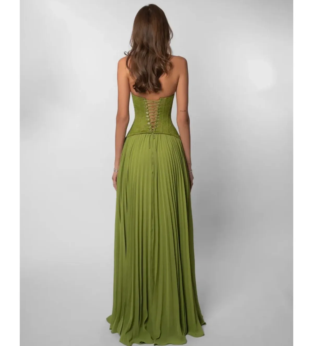 Fenity Gaia Halter Dress in Green Size S - Image 3