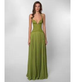 Fenity Gaia Halter Dress in Green Size S for rent on The Volte - image 1