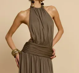 Arcina Ori Santina Dress Khaki - size XS for rent on The Volte - image 5