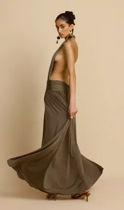 Arcina Ori Santina Dress Khaki - size XS for rent on The Volte - image 4