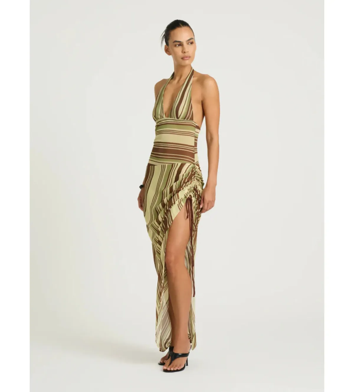 Benni Marnie Maxi Dress in Earth Stripe Size AU6 - Image 2