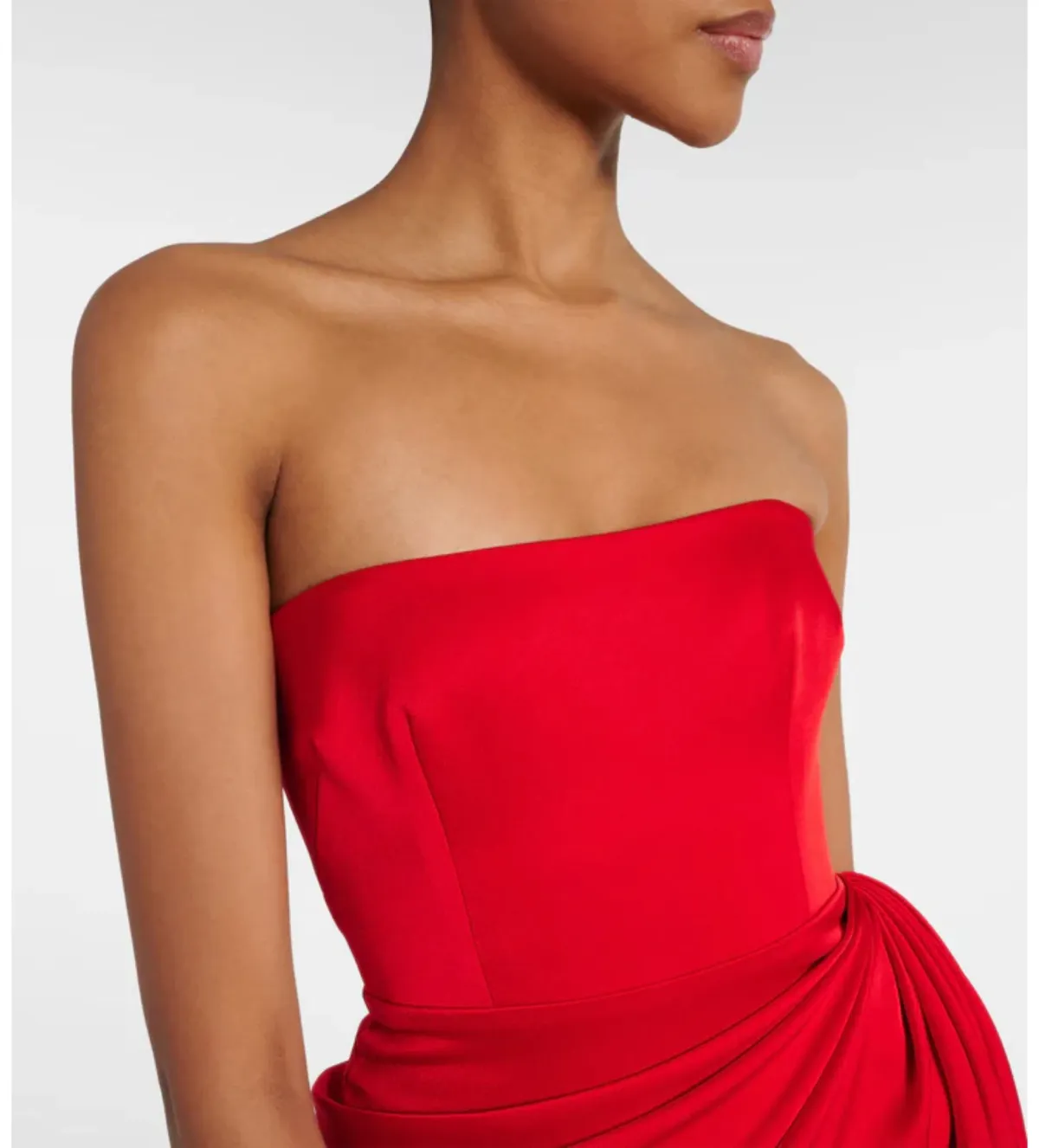 Alex Perry Strapless Corset Tiered Satin Crepe Gown in Red Size XXS/AU4 - Image 3