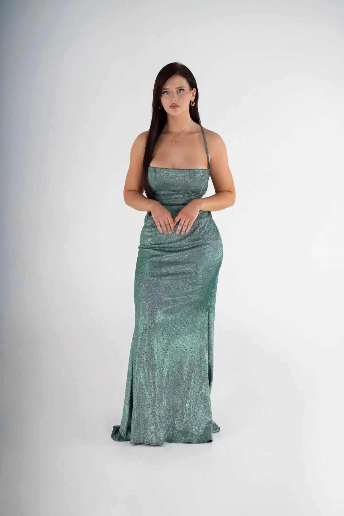 Gossip Gowns Angela Maxi Gown Sparkle Sage - Image 2