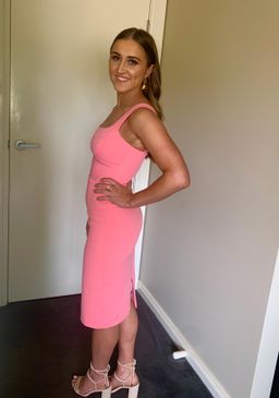By Johnny Panelled Bust Midi Dress Pink Size 8 for rent on The Volte - image 4
