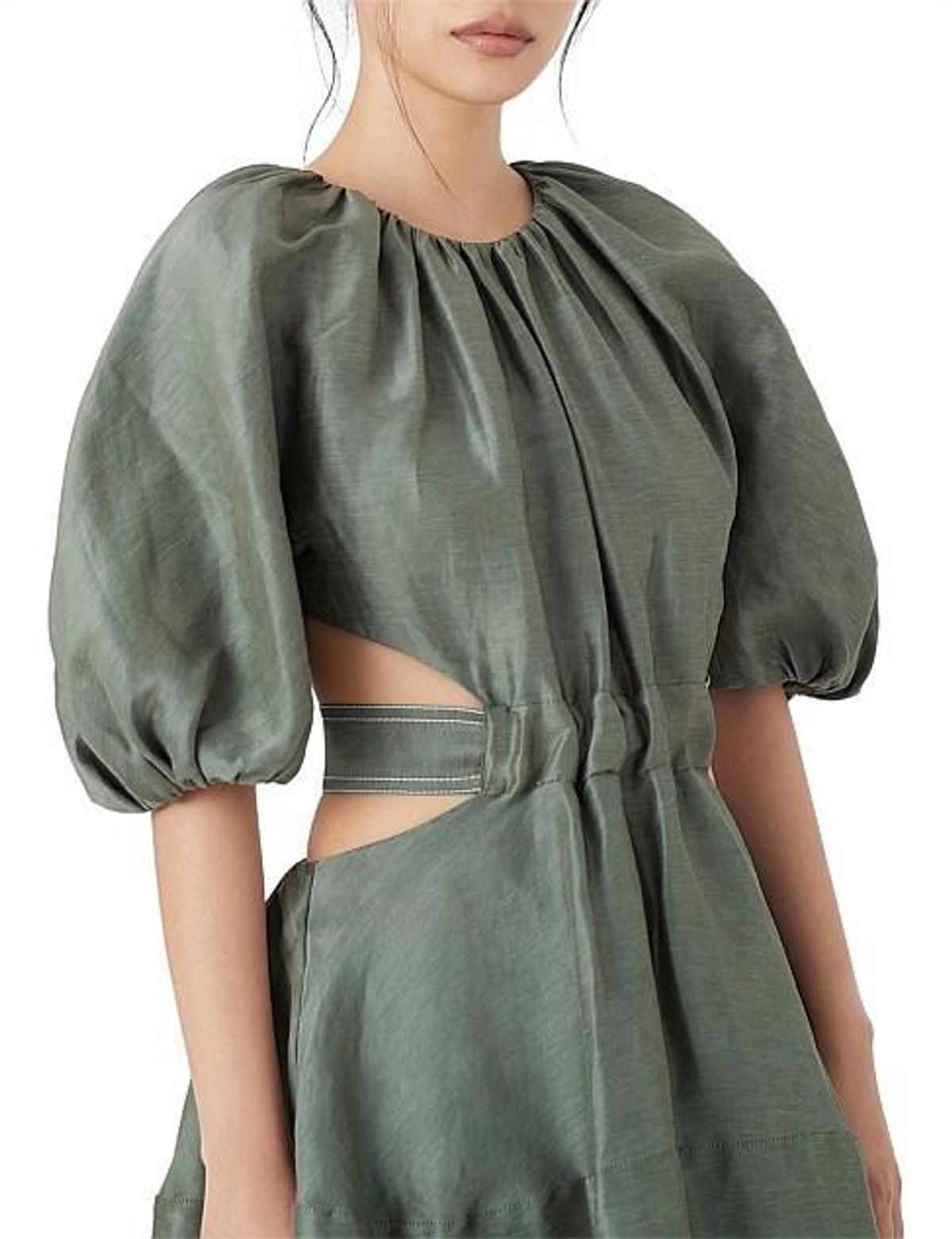 Aje Mimosa Cutout Midi Dress Green Size 8 - Image 2