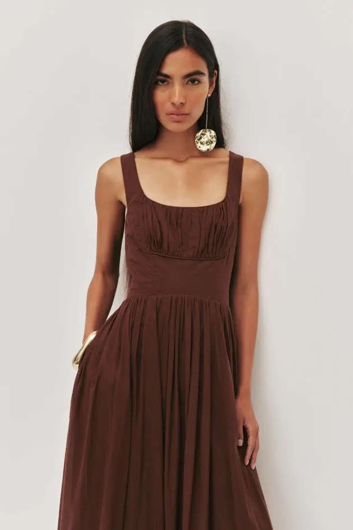 π€ New AJE Sunny Midi Dress in Chocolate Brown Size 12 AU π€ - Image 5