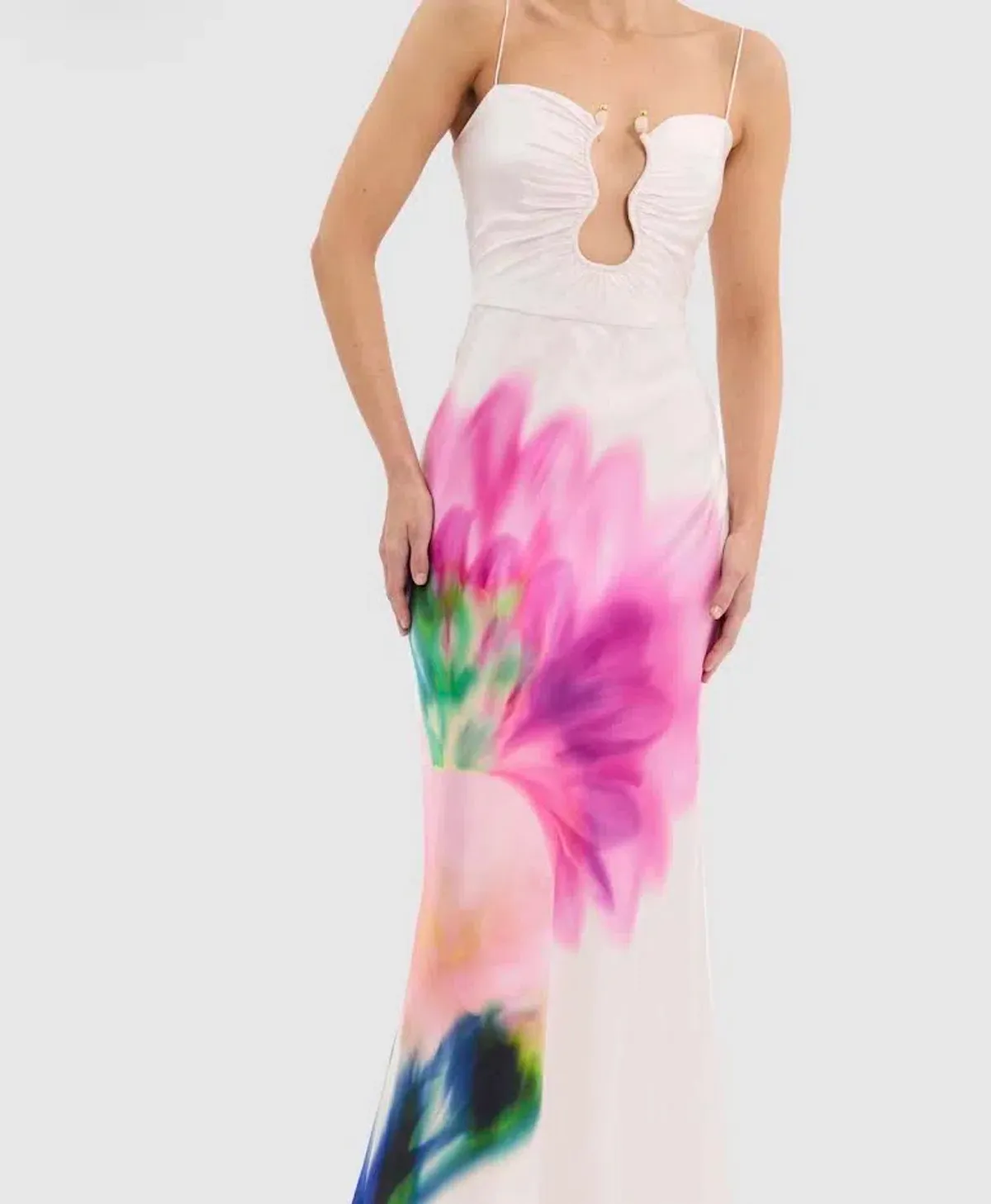🌸 Rebecca Vallance Dahlia Blossom Gown – Size 12 (AU) Pink Floral Satin Maxi Dress 🌸 - Image 3