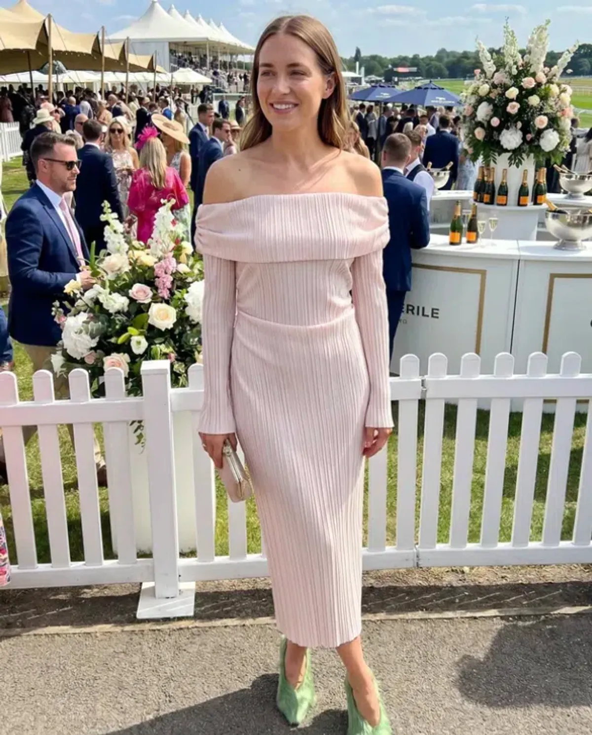 Camilla and Marc Shaw Off Shoulder Dress in Ice Pink Size AU8 - Image 1