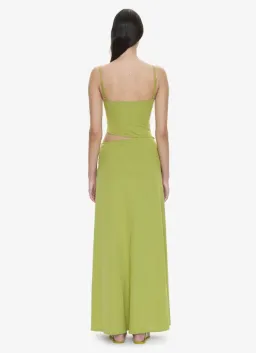 Christopher Esber Orbit Ruched Disconnect Cascade Dress dypsis green Size 6 for rent on The Volte - image 2