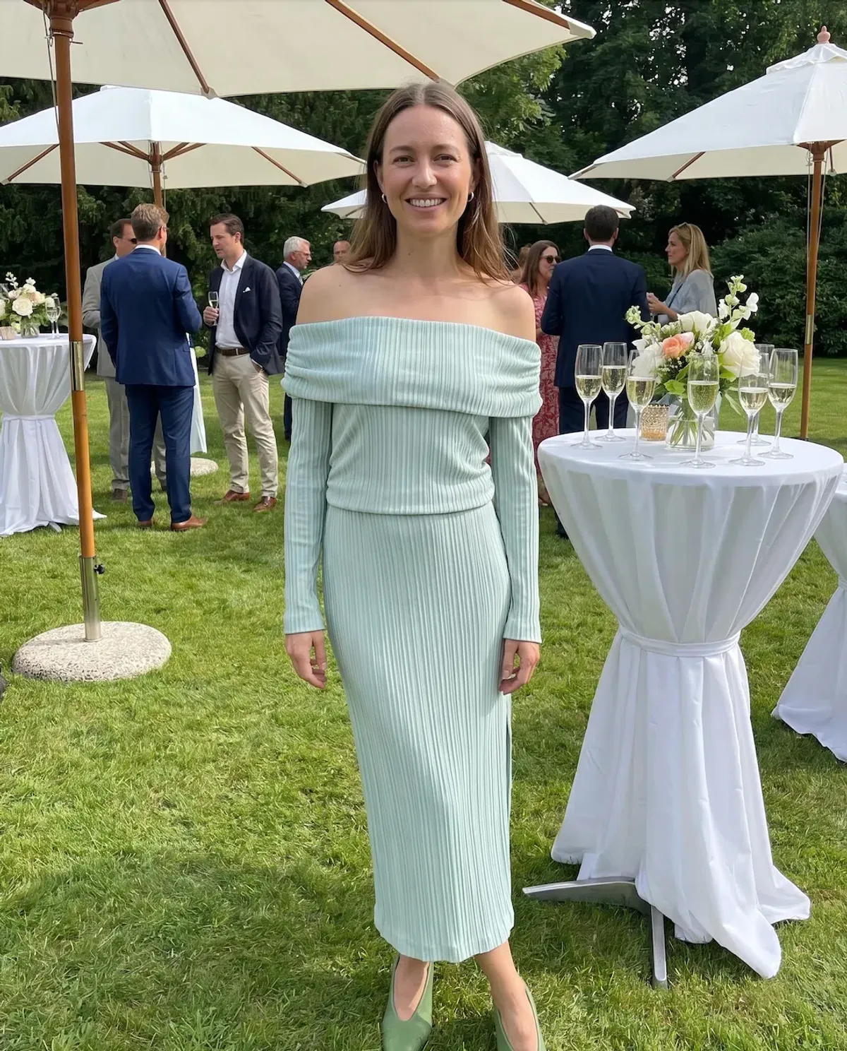 Camilla and Marc Shaw Strapless Midi Dress in Dusty Mint Size 8 - Image 1