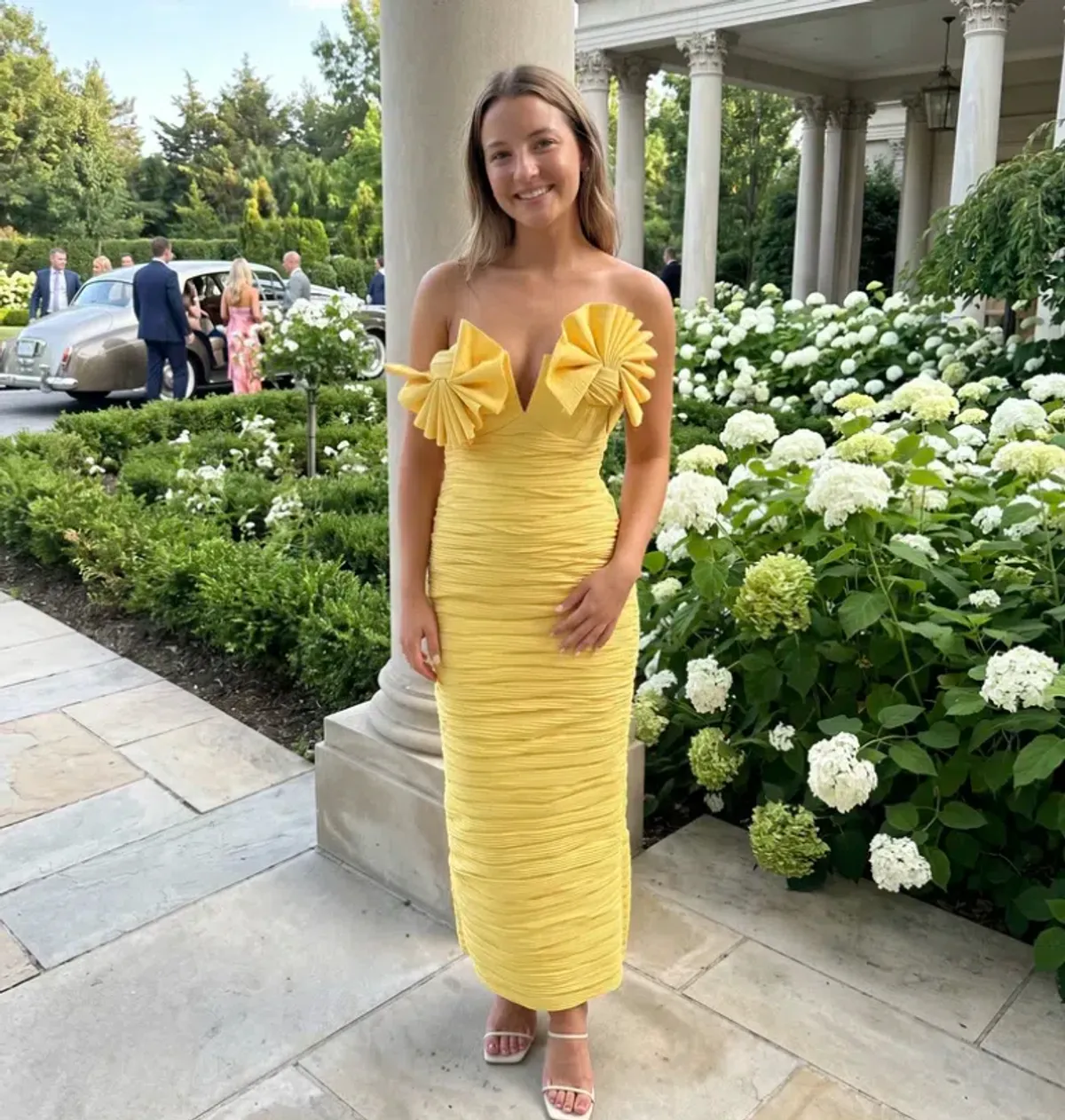 Rachel Gilbert Jensen Midi Dress Yellow Size 0/AU 6 - Image 1