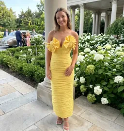 Rachel Gilbert Jensen Midi Dress Yellow Size 0/AU 6 for rent on The Volte - image 1