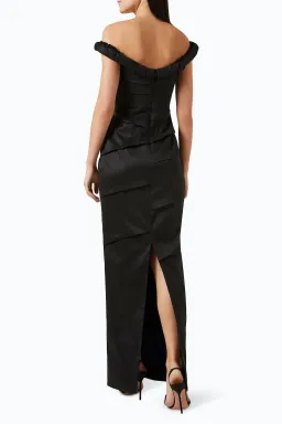 Rachel Gilbert Asha Taffeta Gown in Black Size 2 / AU 10 for rent on The Volte - image 3
