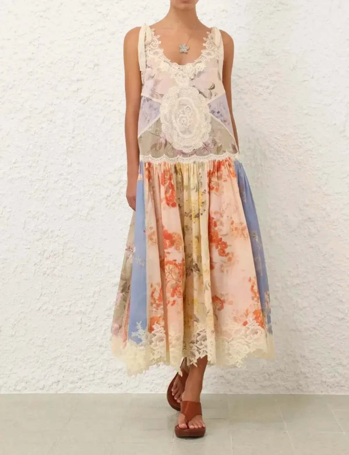 Zimmermann Cascading Lace Midi Dress - Image 1