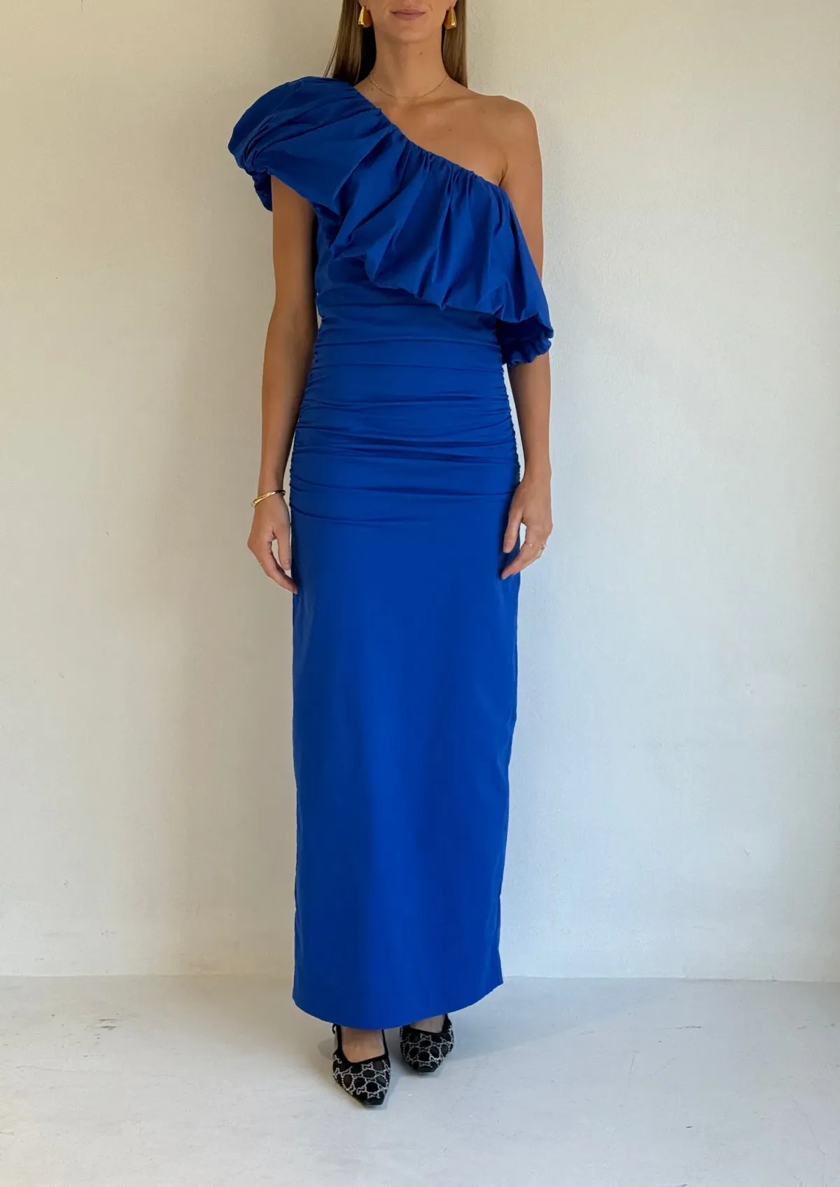 By Nicola Maya Maxi Dress Gown In Cobalt | Size AU 6 - Image 1