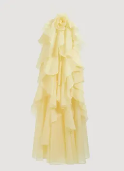 Aje Pandorea Layered Maxi Dress in Butter Yellow Size 10 for rent on The Volte - image 2
