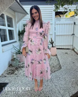 Leo Lin Katrina Butterfly Sleeve Midi Dress Size 12 for rent on The Volte - image 1