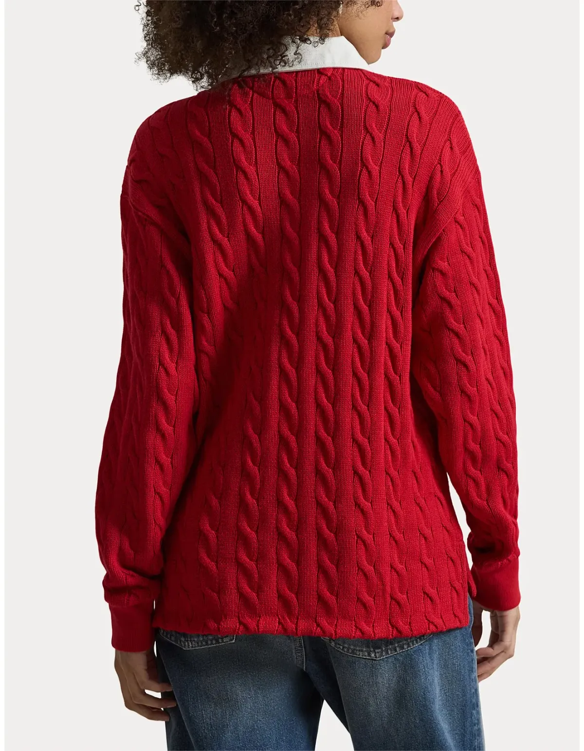 Polo Ralph Lauren Cable-Knit Cotton Rugby Polo XS Red - Image 2