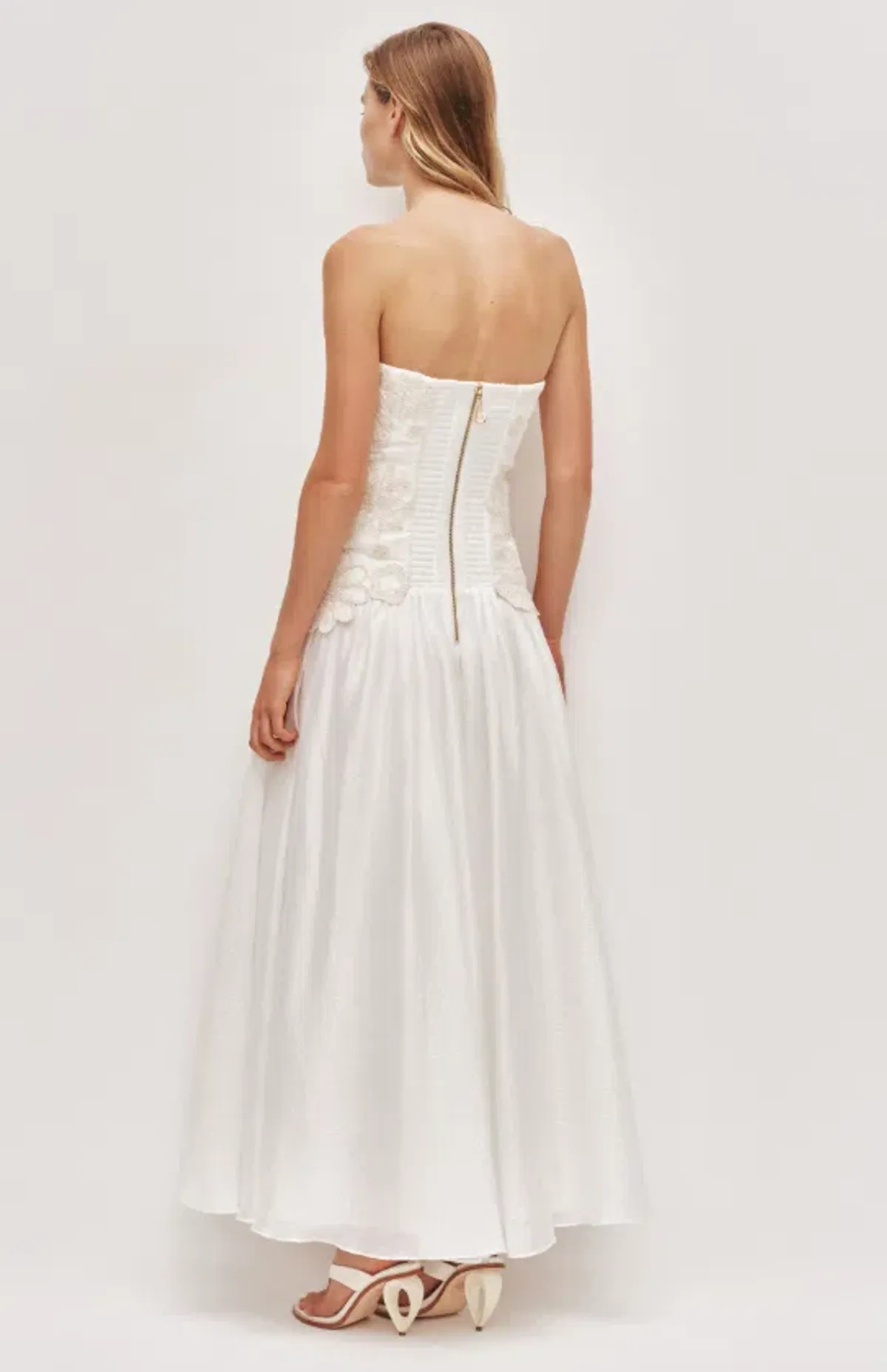 AJE Gia Embroidered Gown Ivory Size 8 - Image 2