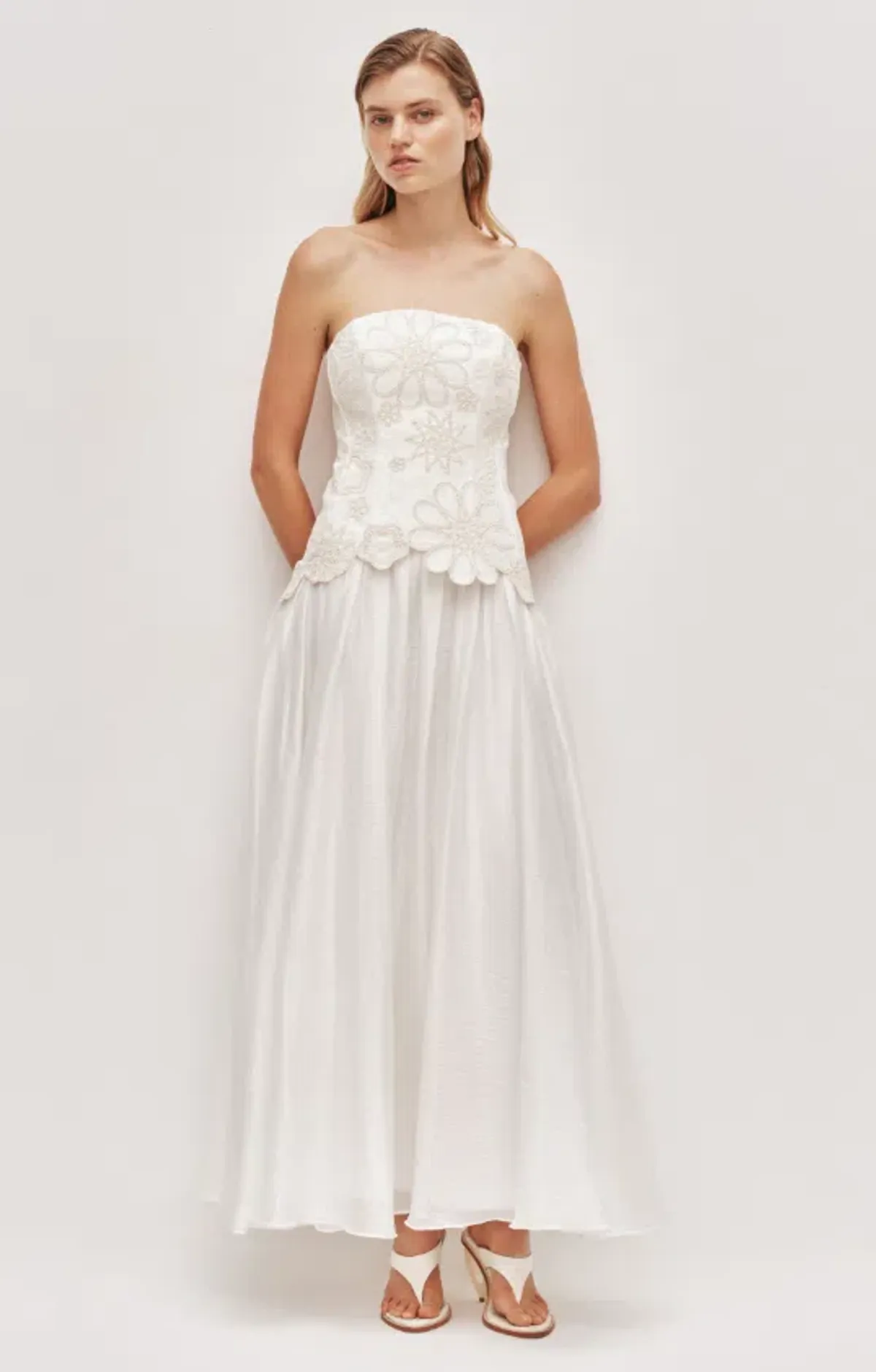 AJE Gia Embroidered Gown Ivory Size 8 - Image 1