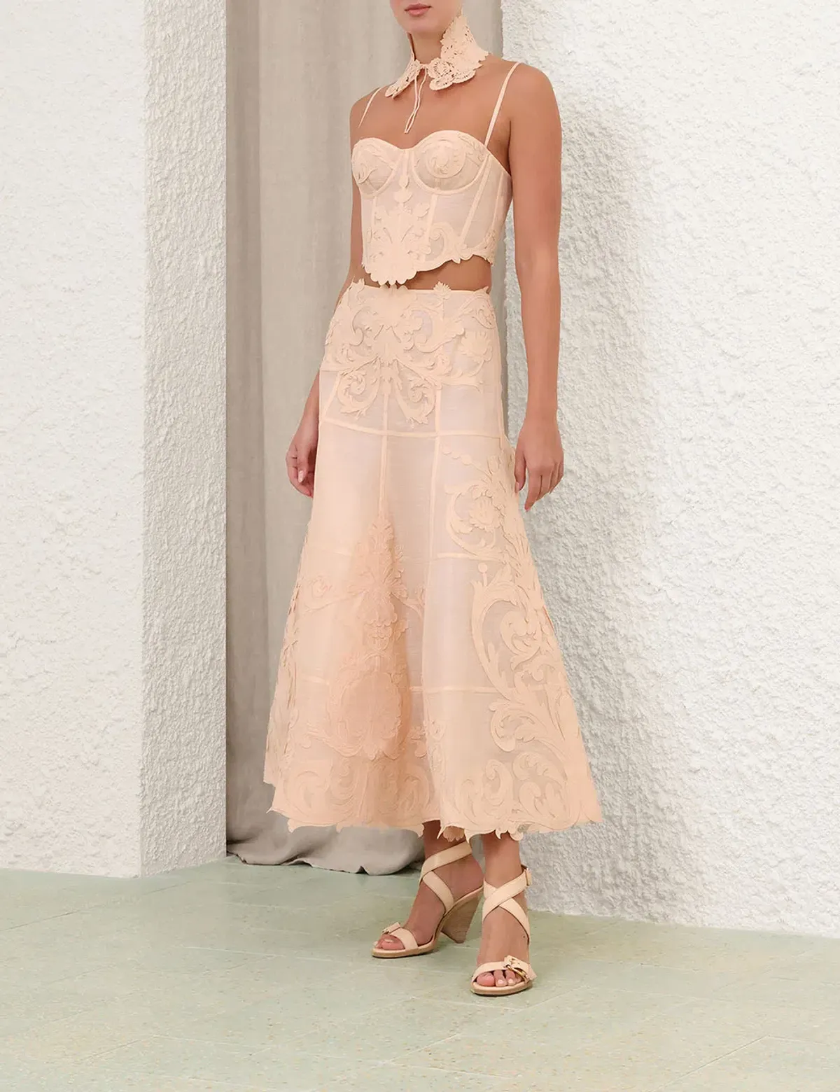 ZIMMERMANN REBELLION FILIGREE BODICE SIZE O & MIDI SKIRT SIZE OP - Image 2