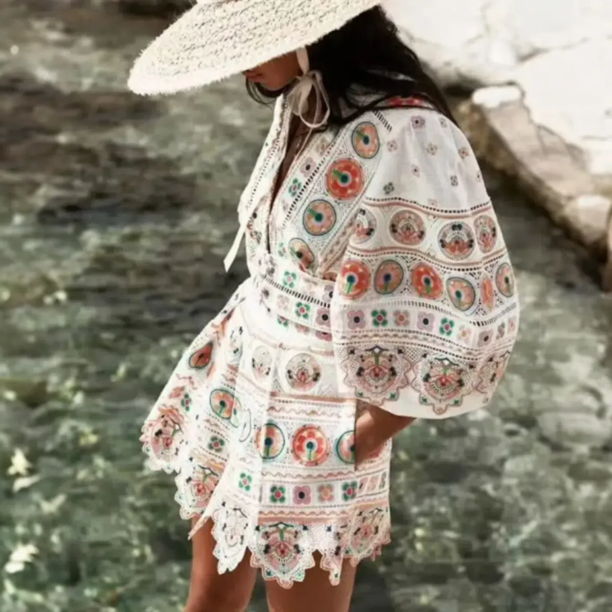 Zimmermann Brighton Plunge Mini Dress Size 0 / 8 AU - Image 2