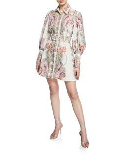 Zimmermann Ninety Six Shirt Dress Print Size 8 for rent on The Volte - image 1