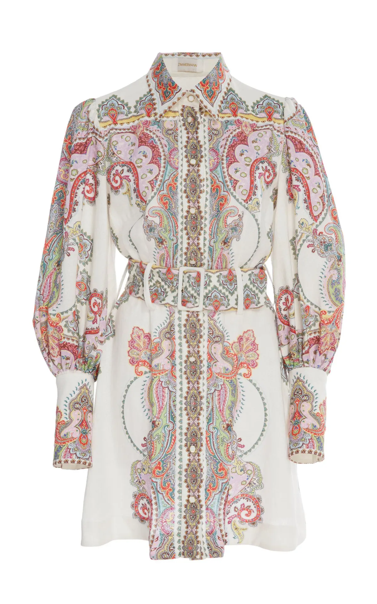 Zimmermann Ninety Six Shirt Dress Print Size 8 - Image 3