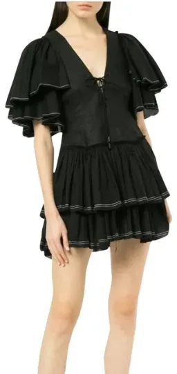 Aje Bennett Mini Dress Black Size 6 for rent on The Volte - image 4