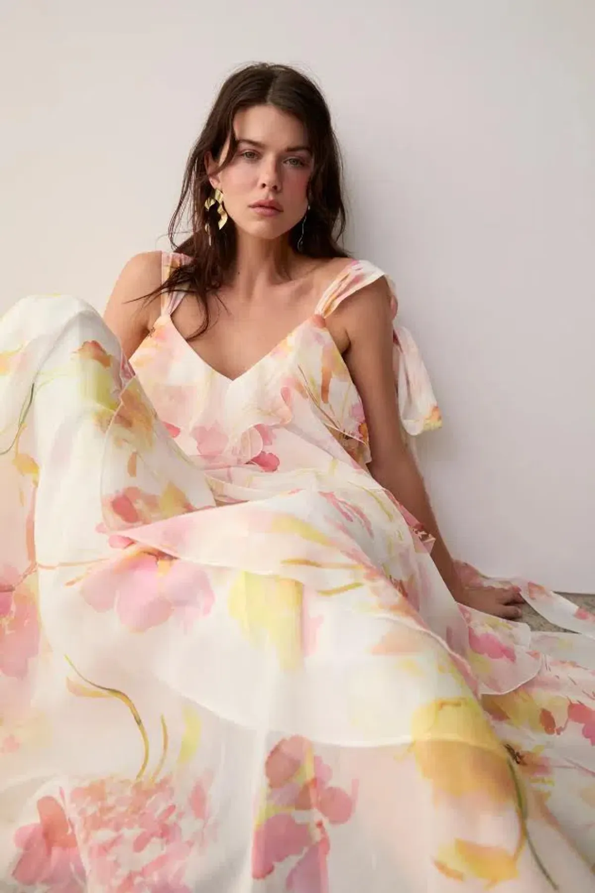 🌸New AJE Gracie Tiered Ruffle Maxi Dress – Wildflowers Floral Pink 10 AU 🌸 - Image 1