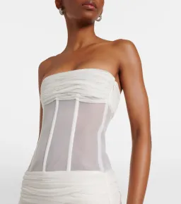 Christopher Esber White Veiled Corset Dress - Size 6 AU for rent on The Volte - image 3