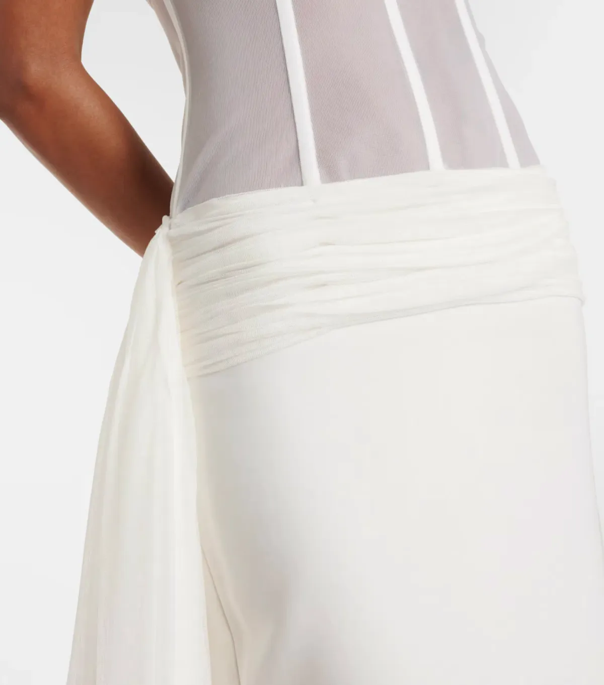 Christopher Esber White Veiled Corset Dress - Size 6 AU - Image 4