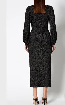 Scanlan Theodore Calypso Tinsel V Neck Gown Black Size 8 for rent on The Volte - image 3