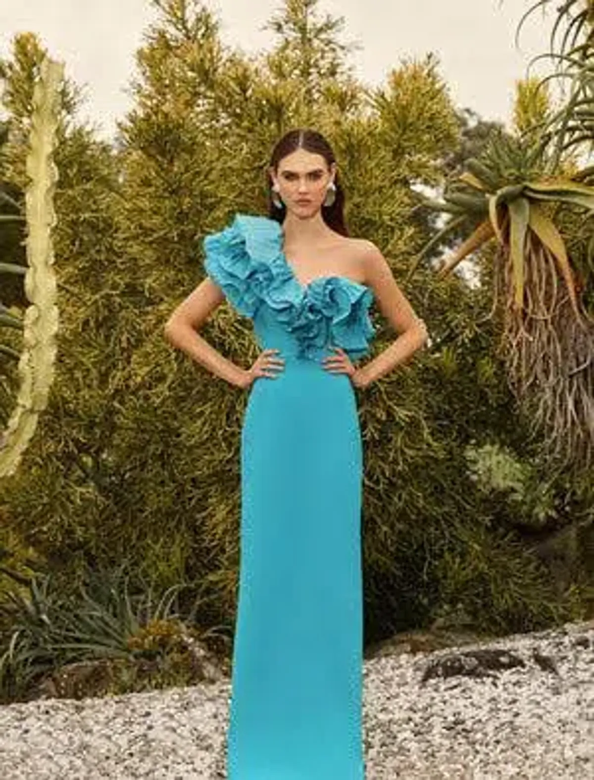 🩵 Rebecca Vallance Ella Gown – Turquoise Blue – Size 6 AU - Ruffle Maxi Dress🩵 - Image 4
