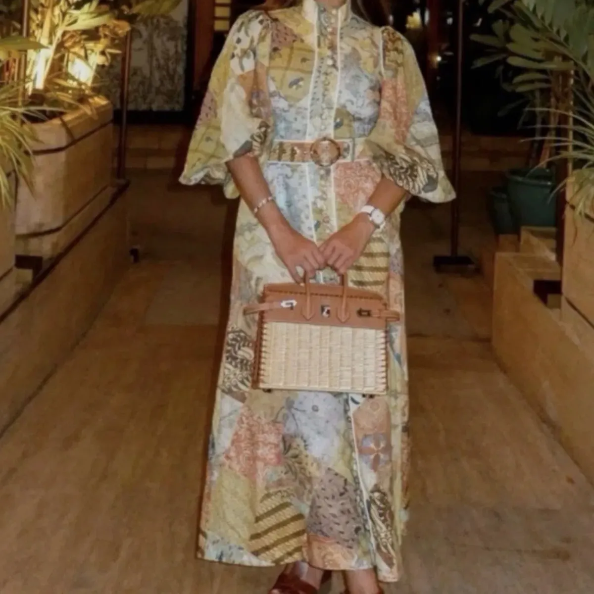 Zimmermann Brightside Patchwork Batik Midi Dress Size 1 / 10 AU  - Image 2