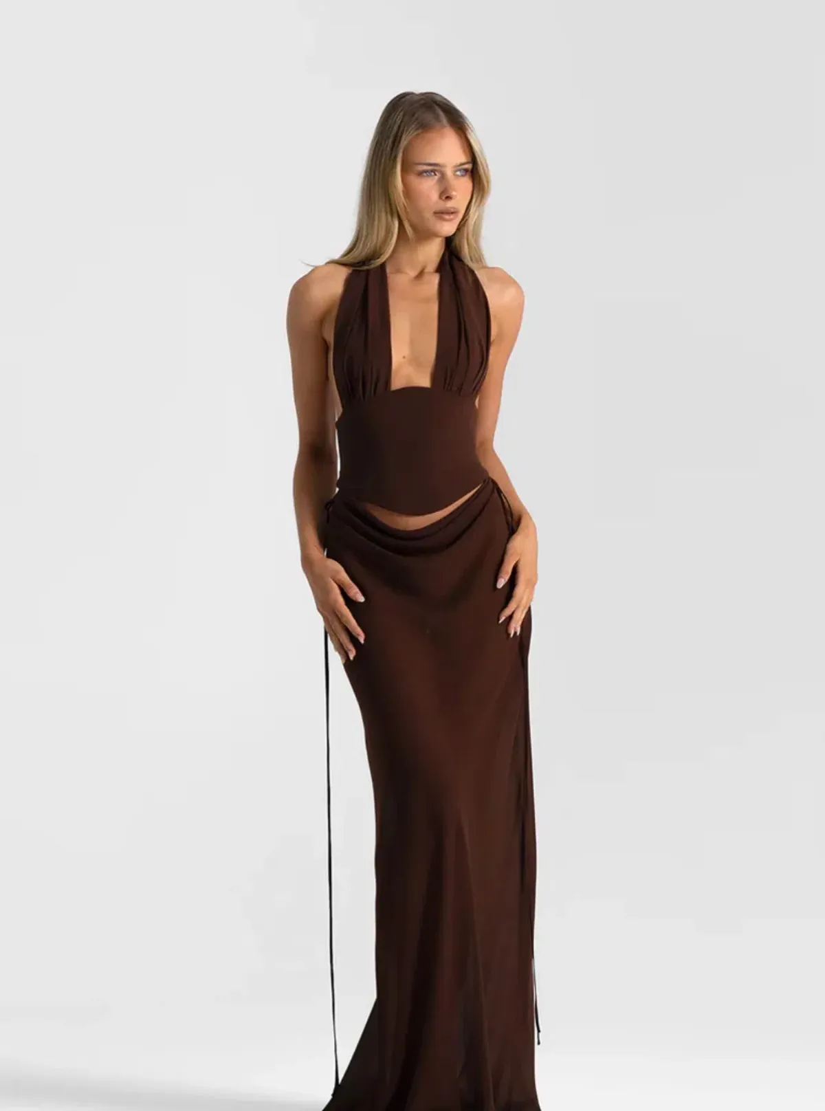 Natalie Rolt | Bronte Top & Allira maxi Skirt set - Espresso size 0 XS  - Image 3