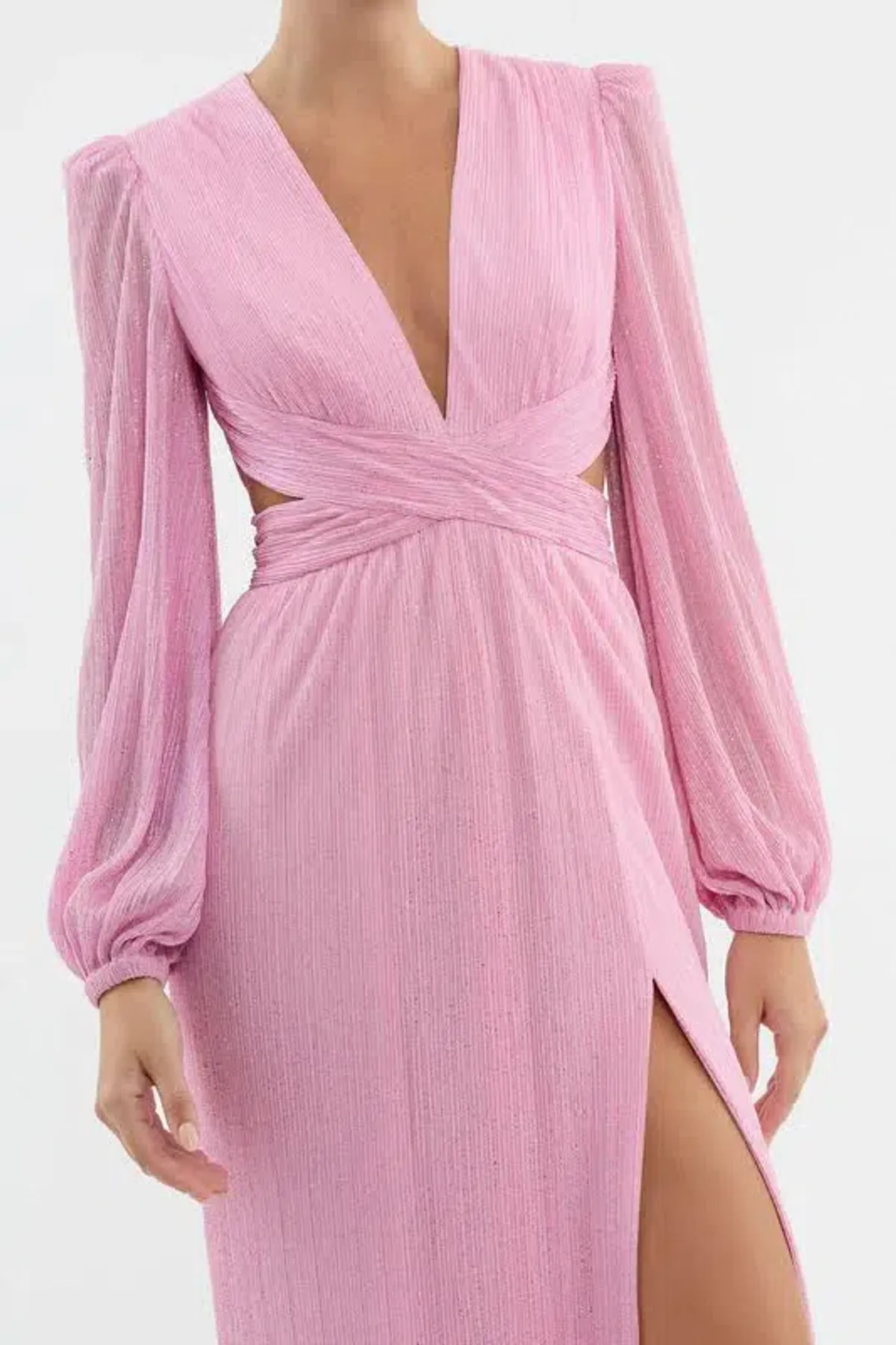 💕 Rebecca Vallance Amal Cut-Out Gown in Pink – Size 6 AU - Long Sleeve Maxi Dress 💕 - Image 4