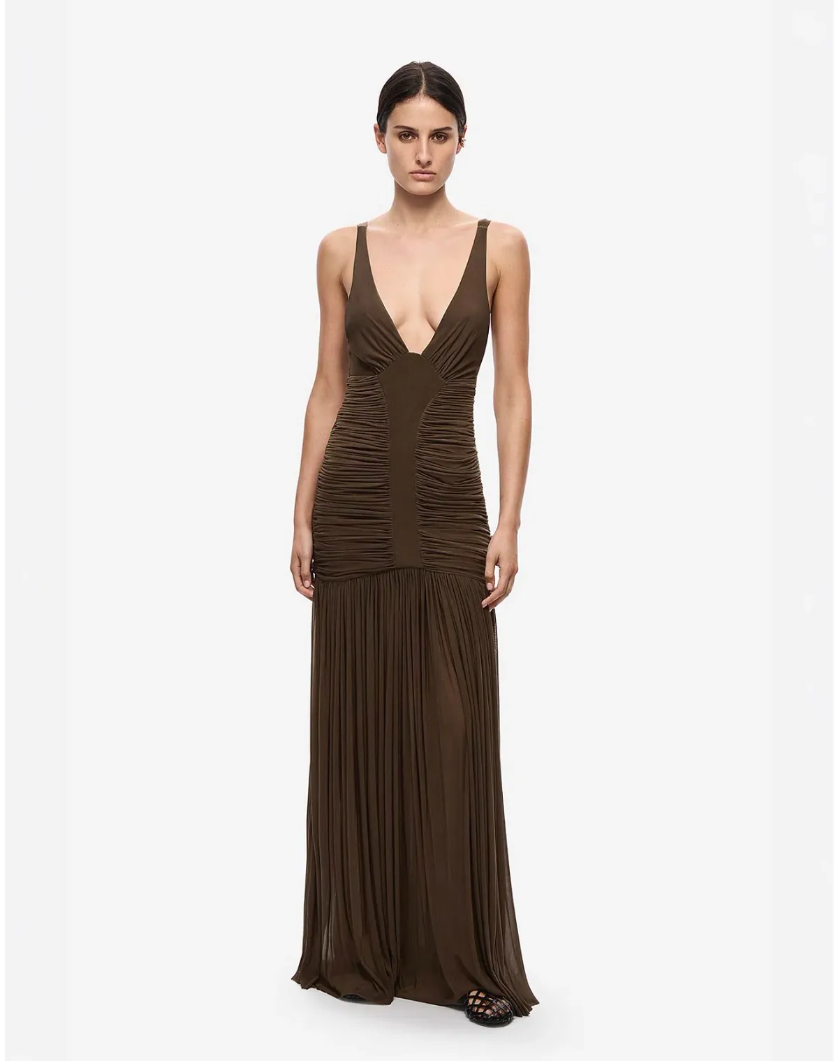 Misha Inferno Jersey Maxi Dress Brown Size XS / 6 - Image 1