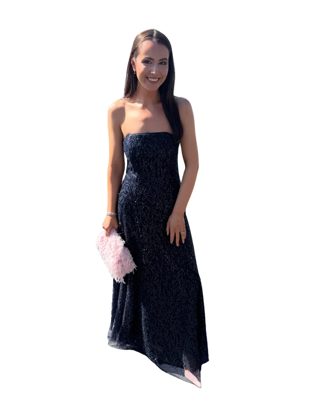 Forever New Erin Navy Strapless Sequin Gown Maxi - Image 1