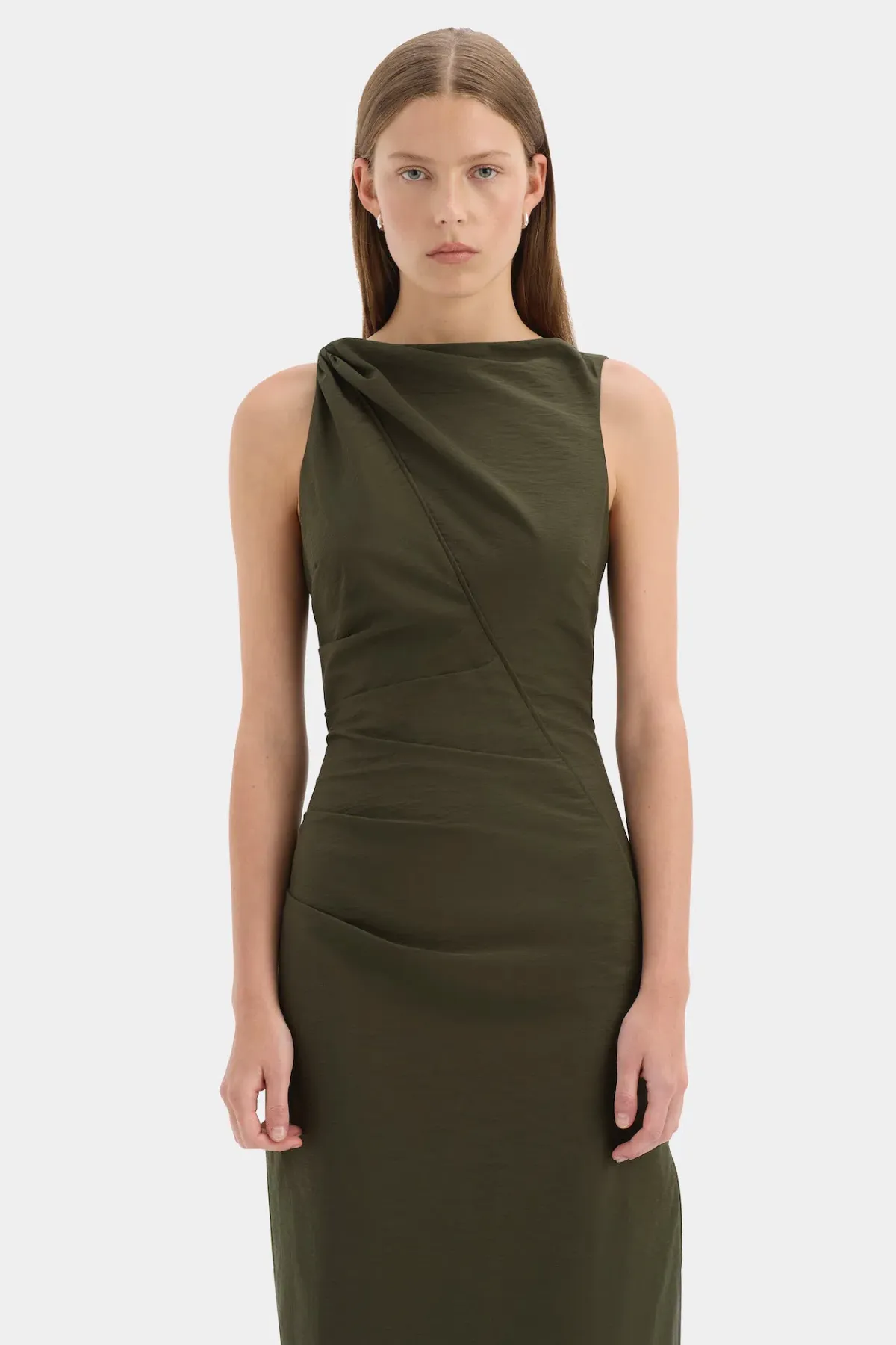 Sir the Label Sorel Maxi Dress in Dark Olive Size 3 / AU 12 - Image 2