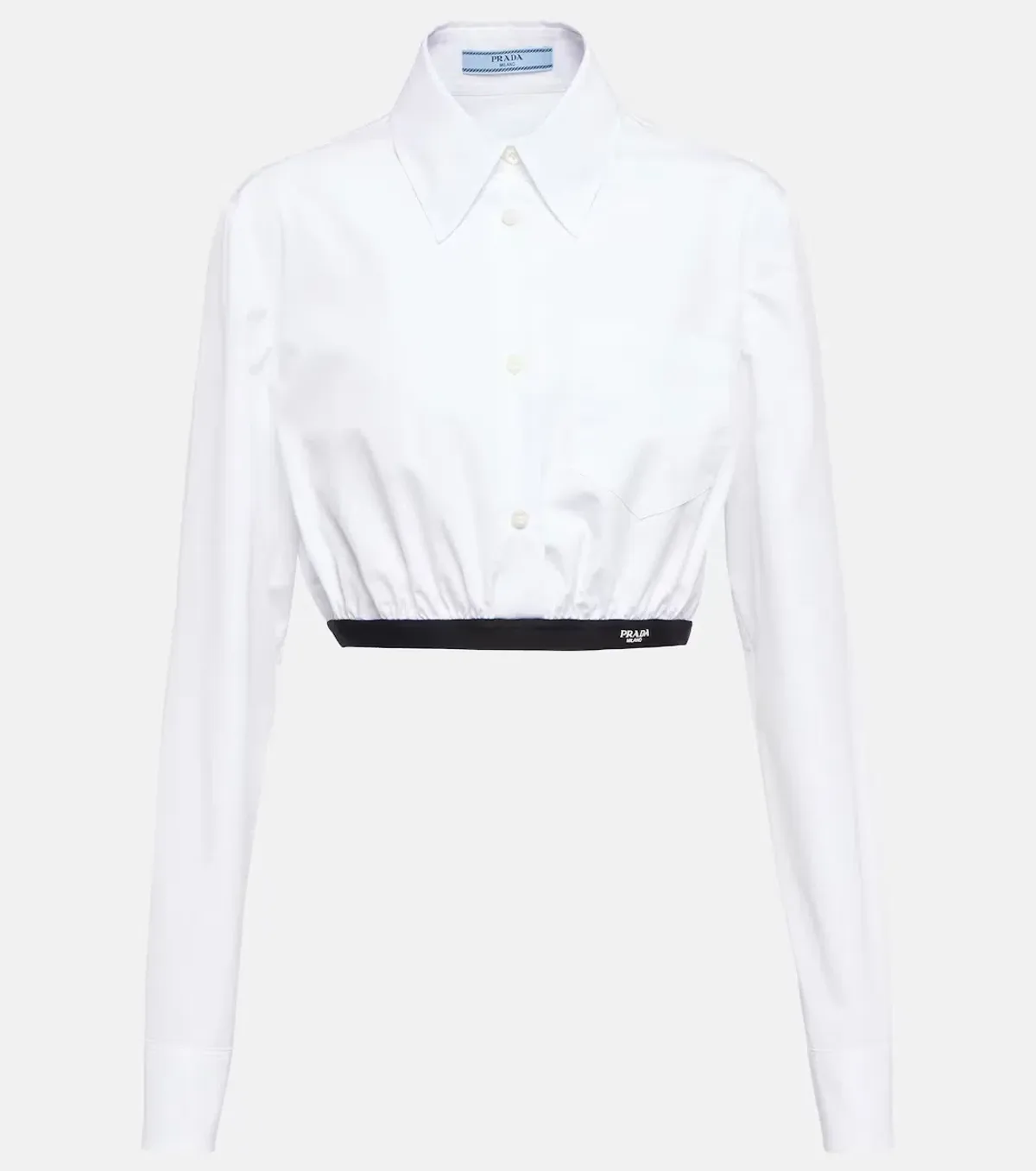 Prada Poplin Button-Down Crop Blouse - Image 2