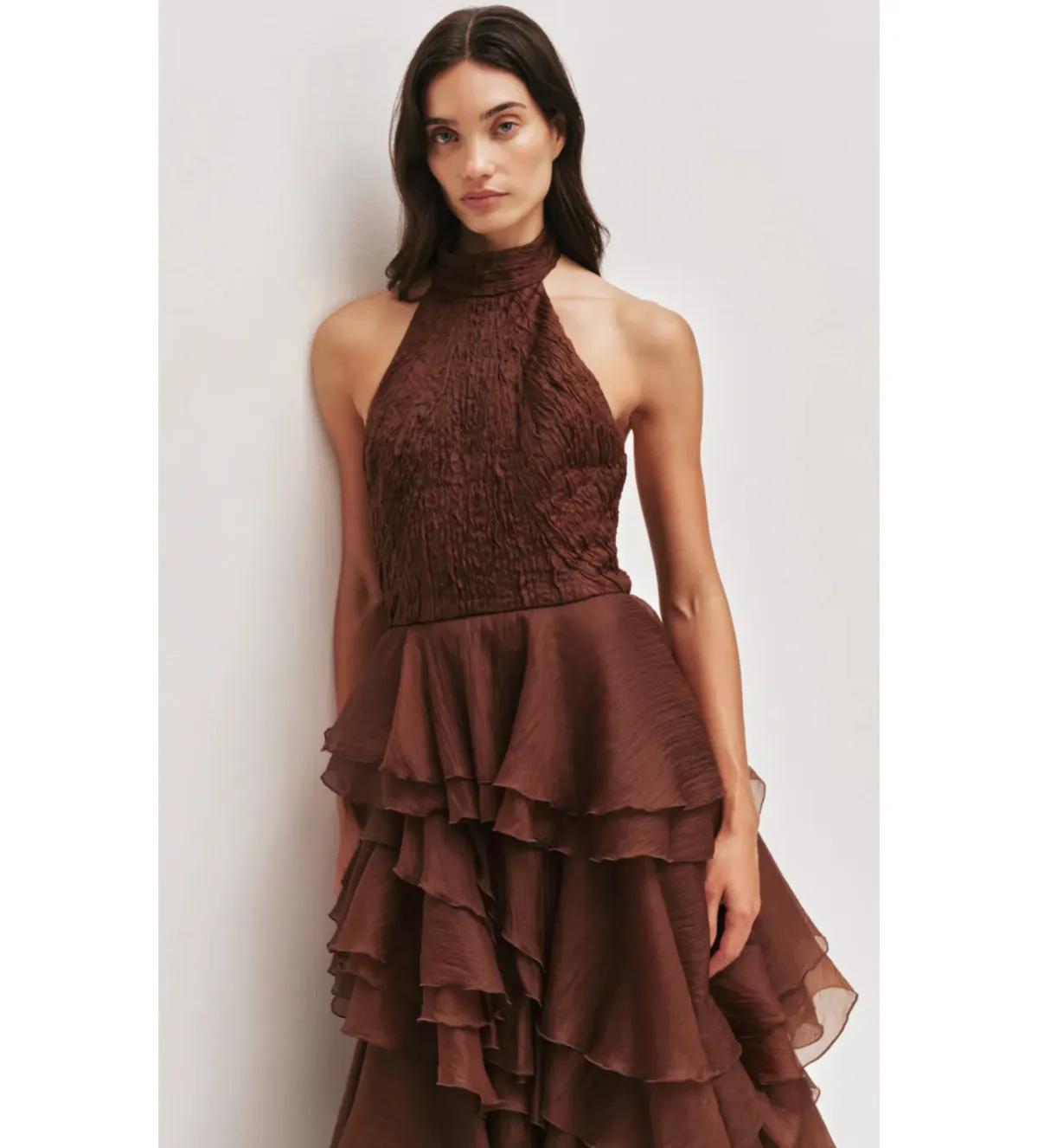 Aje Fayette Gown Chocolate Brown Size 8 - Image 2