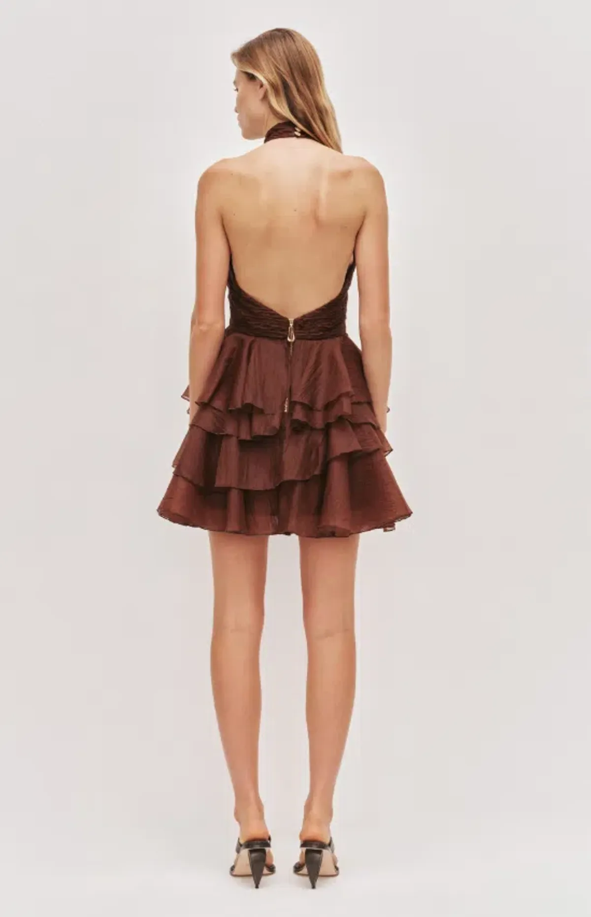 AJE Fayette Mini Dress Dark Chocolate Size 6 - Image 2