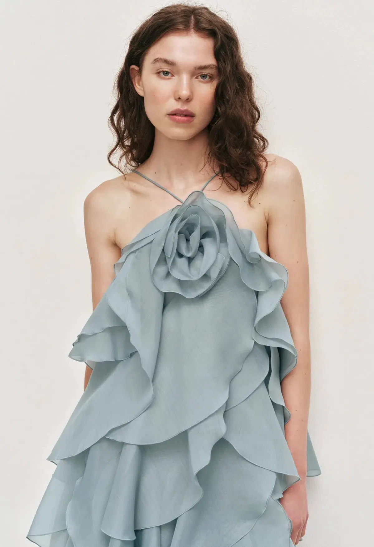 Aje Pandorea Layered Maxi Dress Size 8 Duck Egg - Image 2