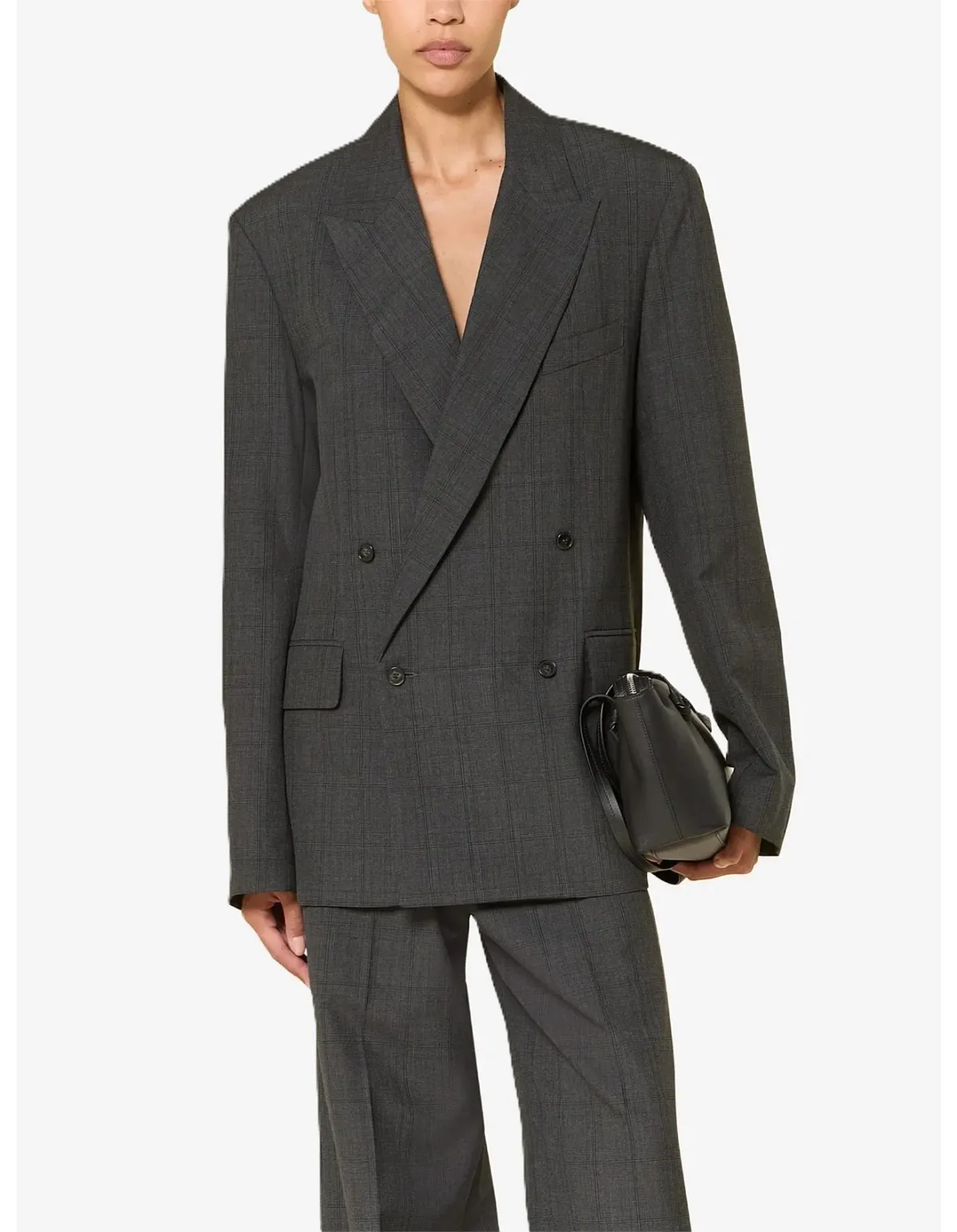 The Frankie Shop Newark Plaid Double Breasted Blazer XXS - Image 1