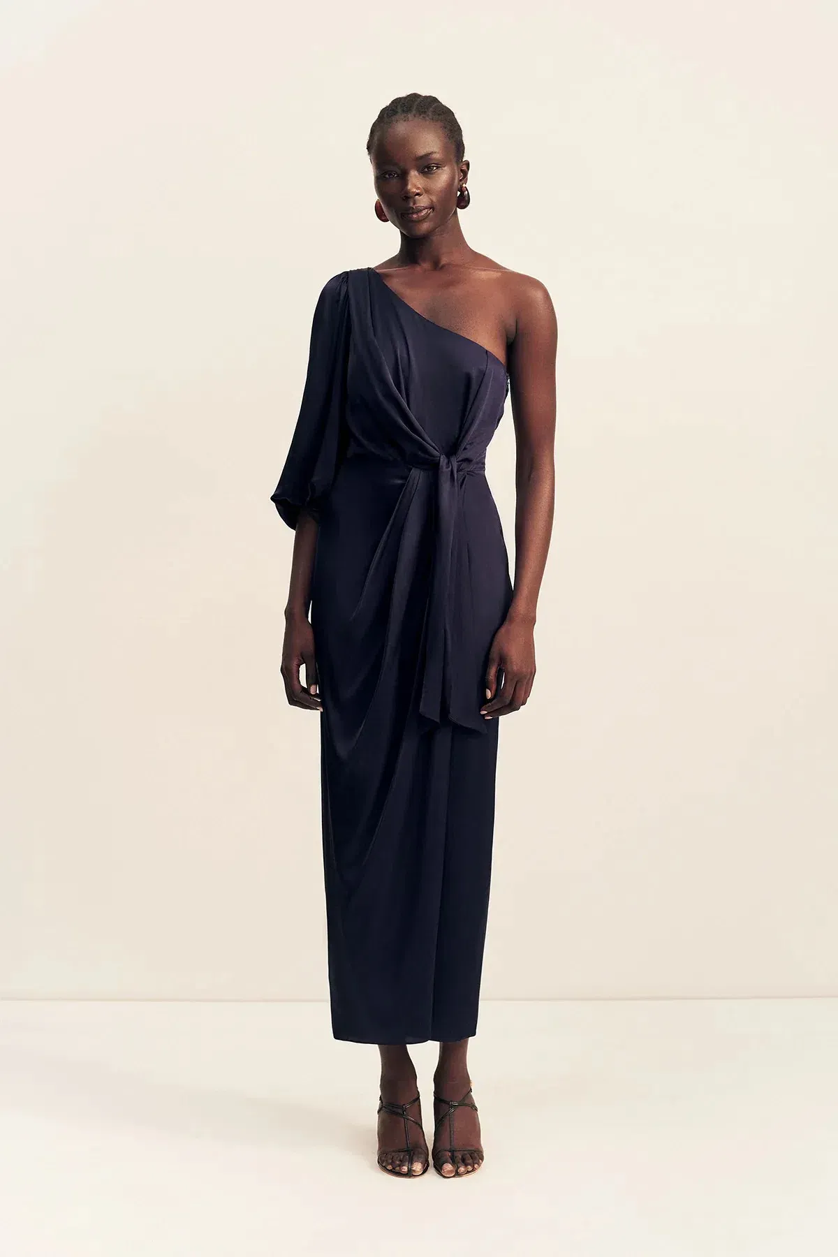 Shona Joy Lumiere Tie Front One Shoulder Midi - Night Sky / Size 18 - Image 1