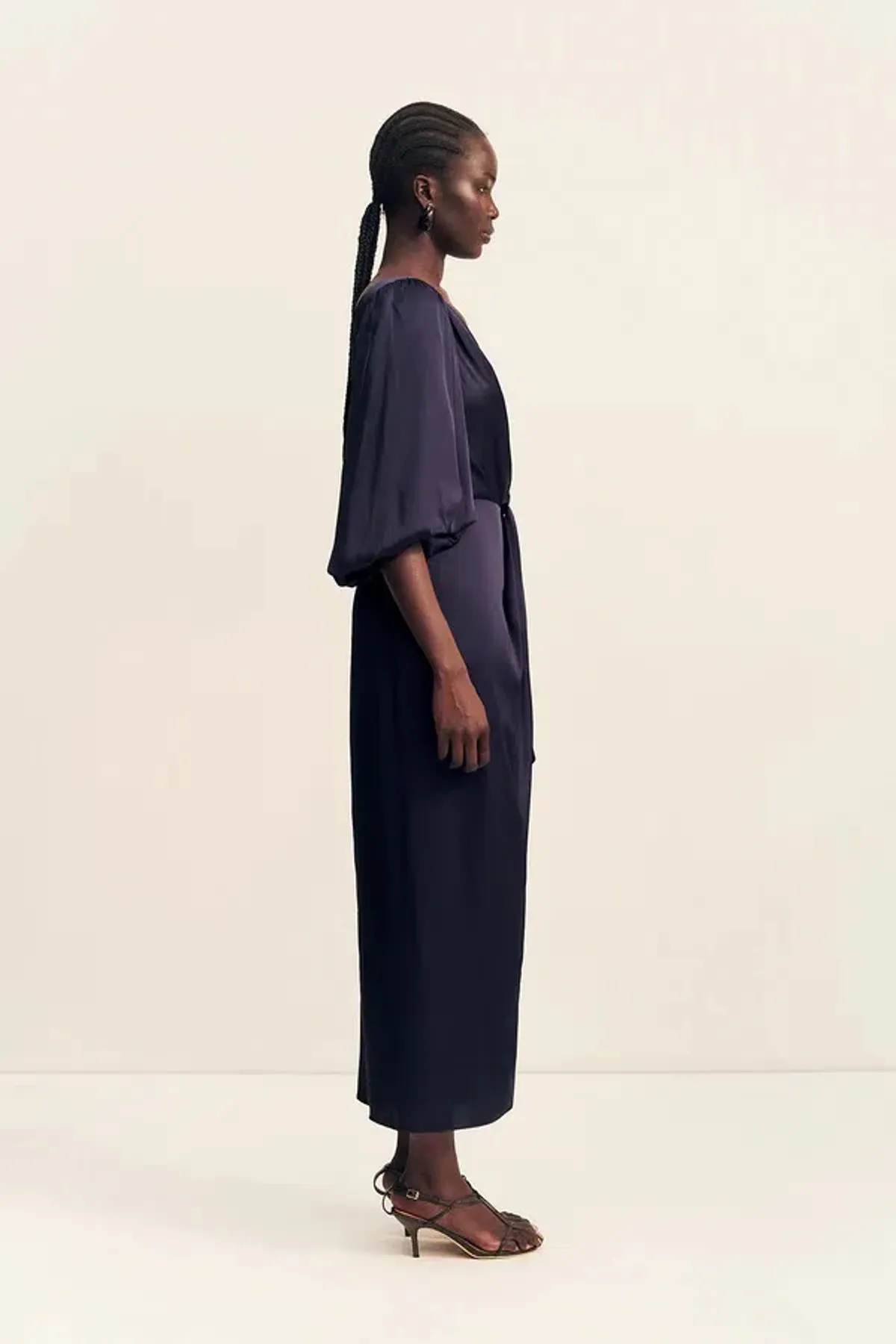 Shona Joy Lumiere Tie Front One Shoulder Midi - Night Sky / Size 18 - Image 3